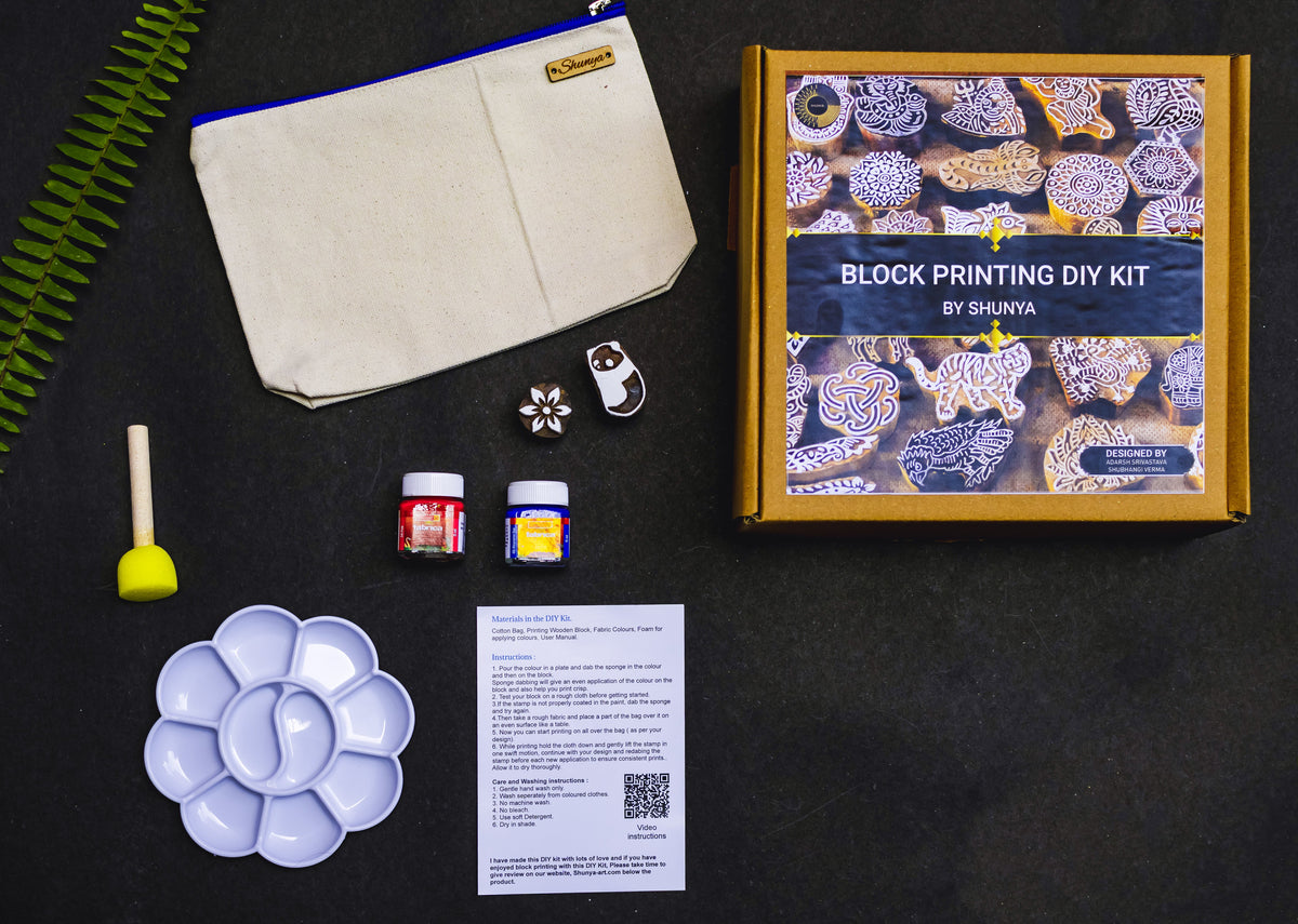 Canvas bag Block printing DIY kit. – Shunya Creations