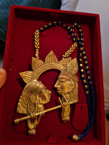 Radha Krishna Brass Dokra Necklace set.
