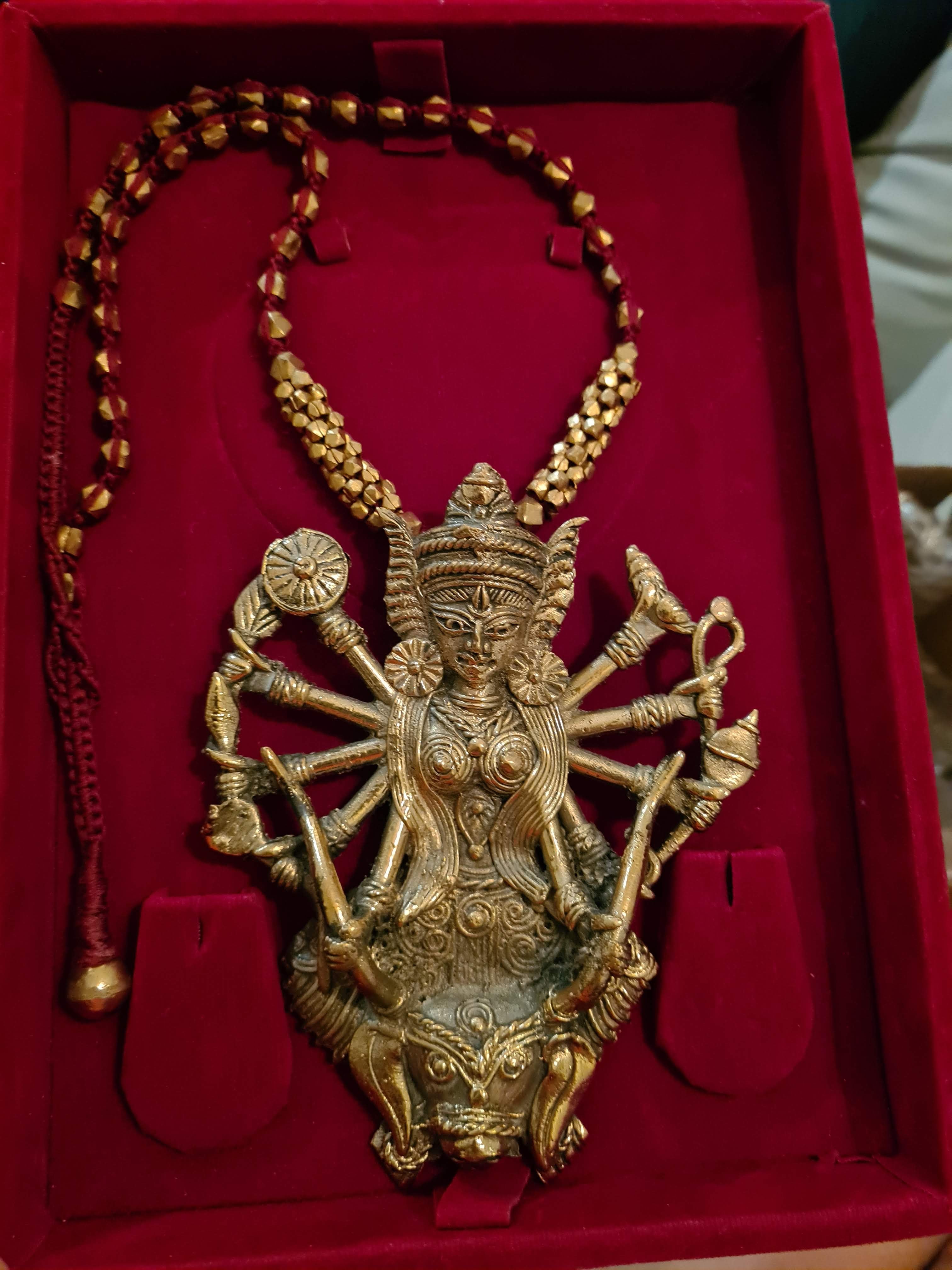 Dokra hot sale durga pendant