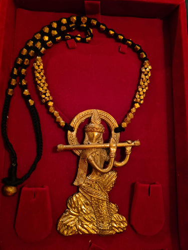 Krishna Brass Dokra Necklace set.