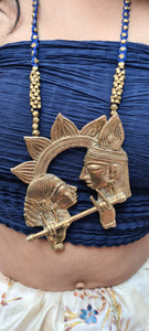 Radha Krishna Brass Dokra Necklace set.