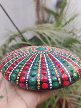 Christmas colours mandala stone