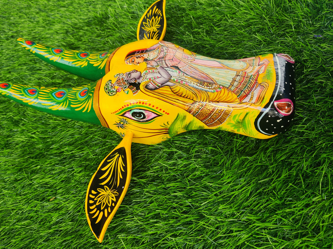 Krishna Radha handpainted Nandi head