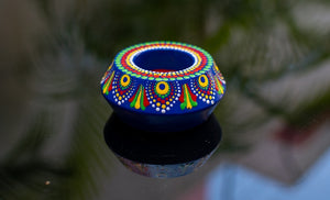 Set of five Hexa round Handpainted Diwali  TEA LIGHT HOLDERS.